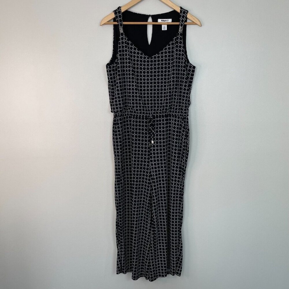 White House Black Market Jumpsuit Small V-Neck Sleeveless Stretch Jersey